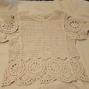 Solitaire Cream Crochet Lace Women's Blouse